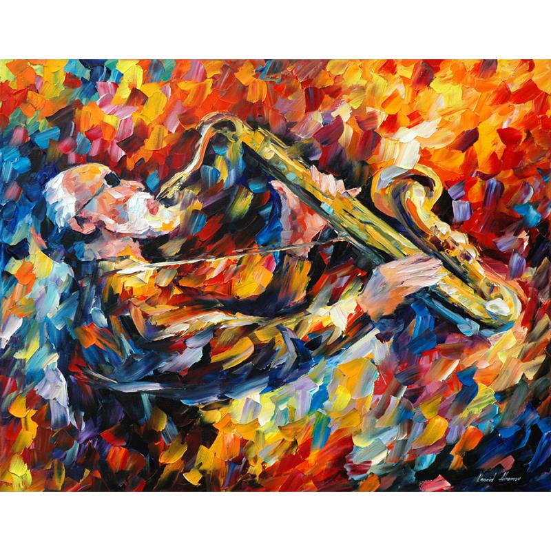 Gallery value USD9500 SONNY ROLLINS 1 - PALETTE KNIFE Oil Painting On Canvas By Leonid Afremov